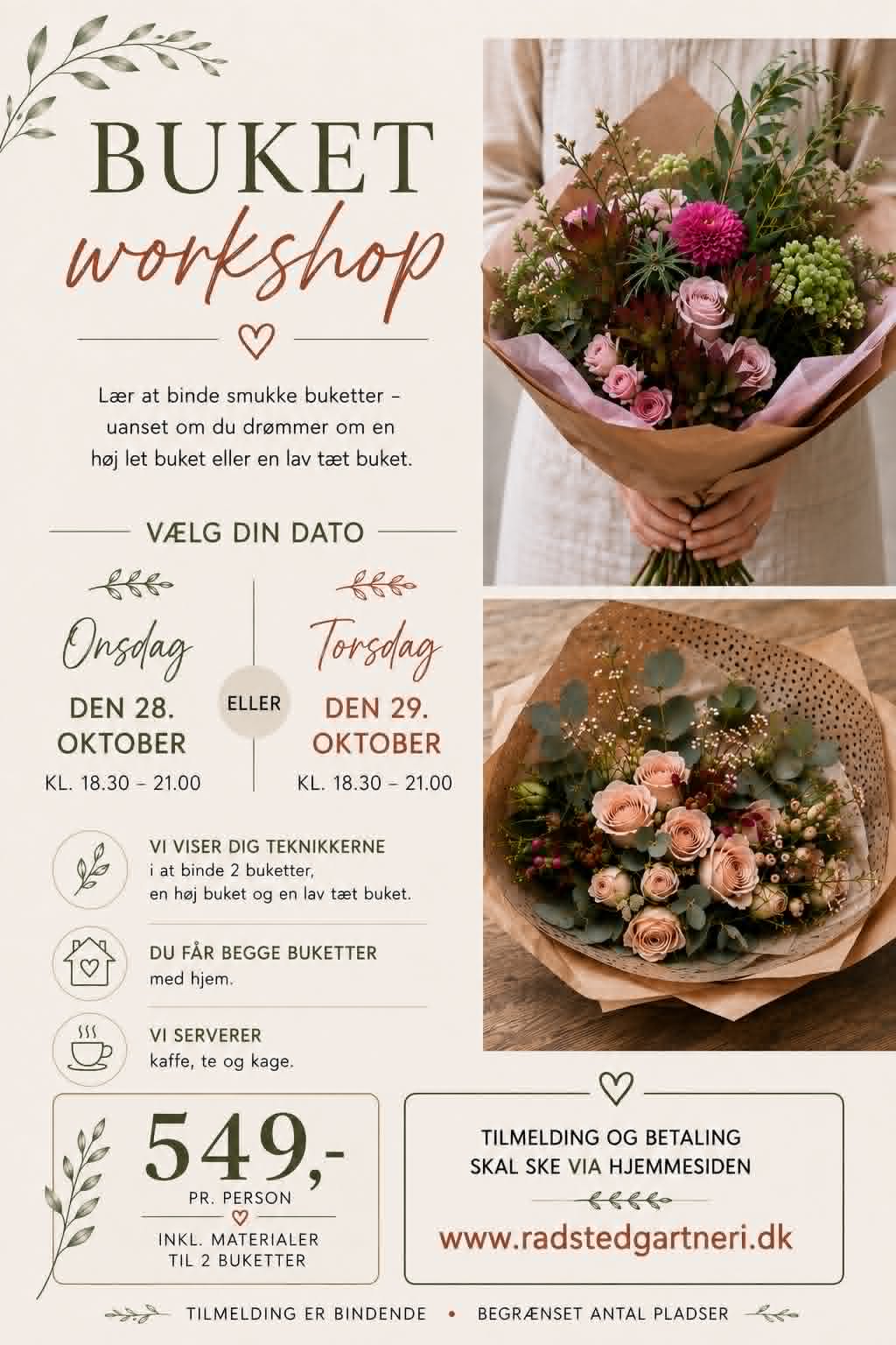 Workshop Buket Onsdag d. 28. Oktober