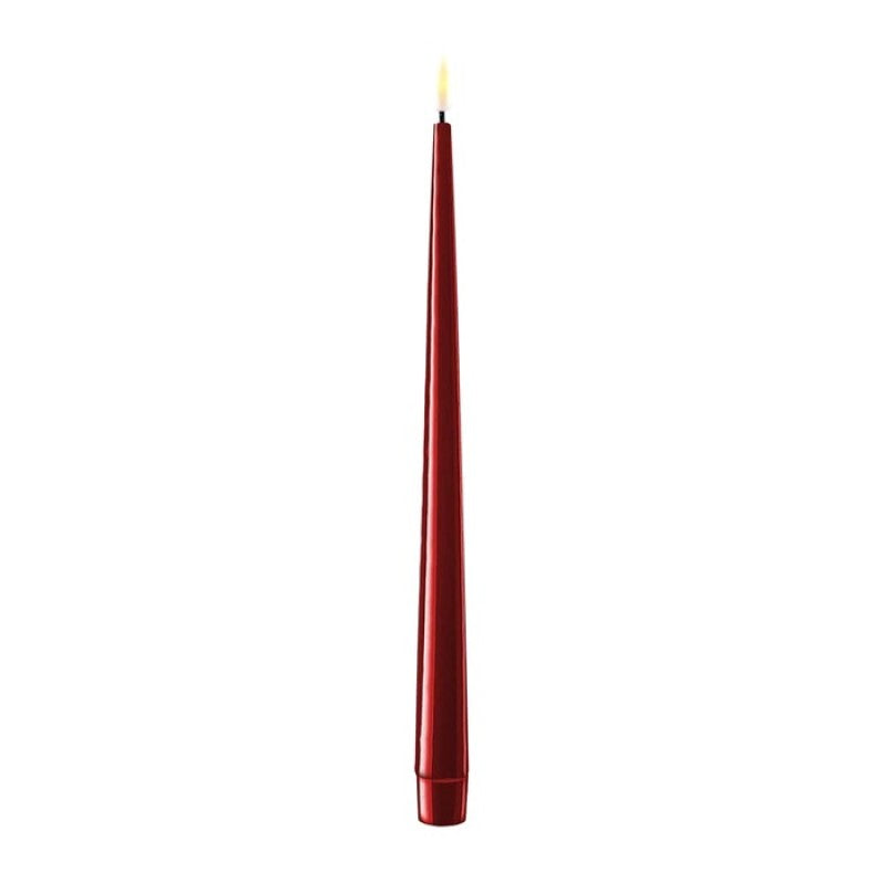 2 stk. Rød LED Stagelys 28 cm.