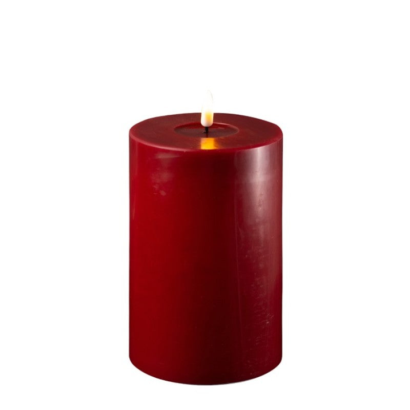 Rød LED bloklys Ø 10 x H 15 cm.