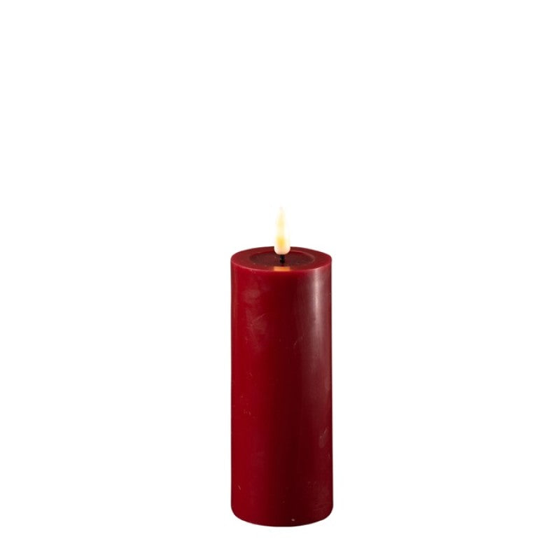 Rød LED bloklys Ø 5 x H 12,5 cm.
