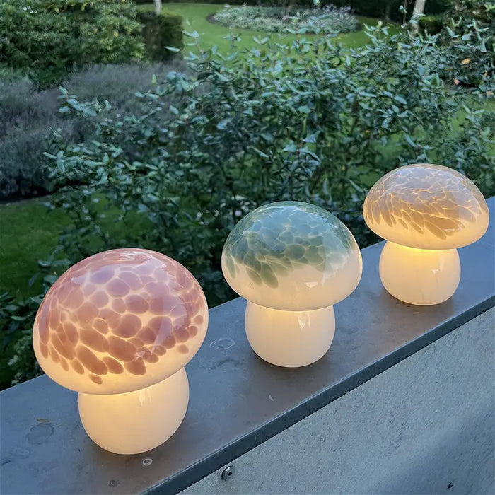 Lampe Mushroom, Hvid/Grøn
