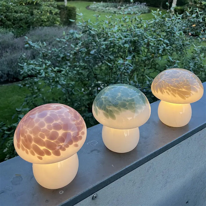 Lampe Mushroom LED, Hvid/Rosa