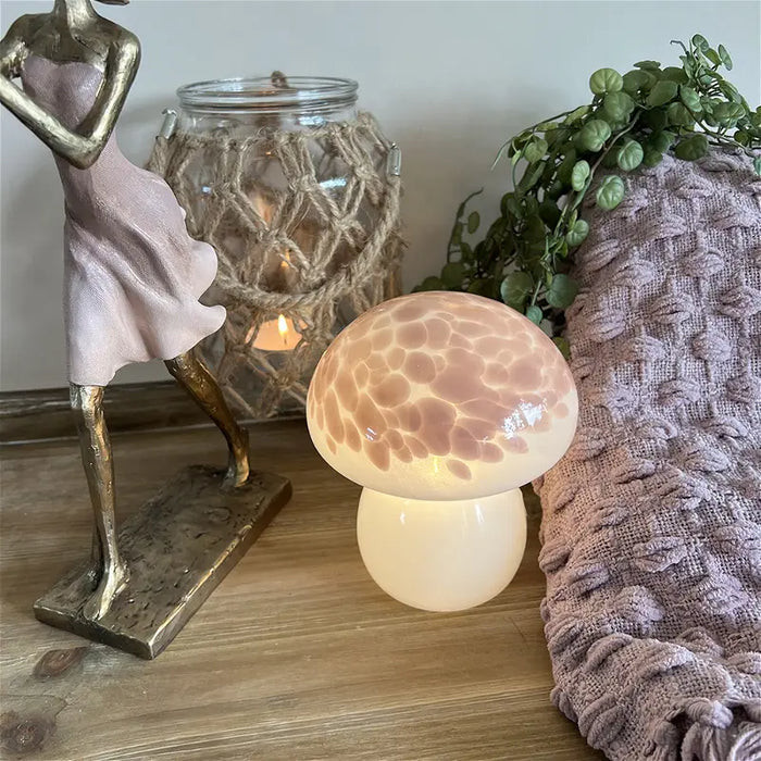 Lampe Mushroom LED, Hvid/Rosa