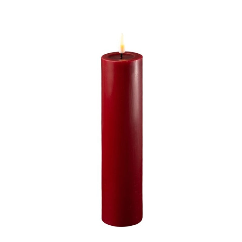 Rød LED bloklys Ø 5 x H 20 cm. – Radsted Gartneri