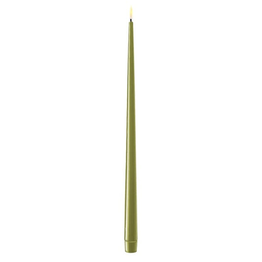 2 stk. Oliven LED Stagelys 38 cm.