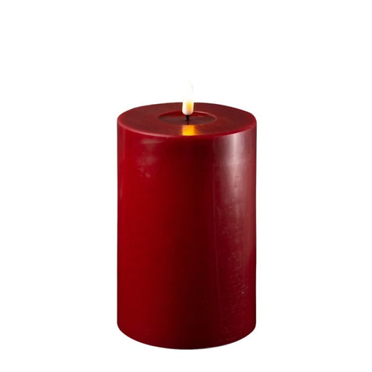 Rød LED bloklys Ø 10 x H 15 cm.