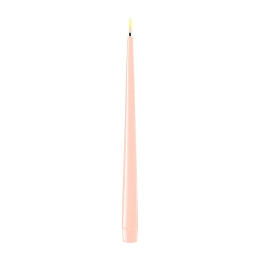 2 stk. Rosa LED Stagelys 28 cm.